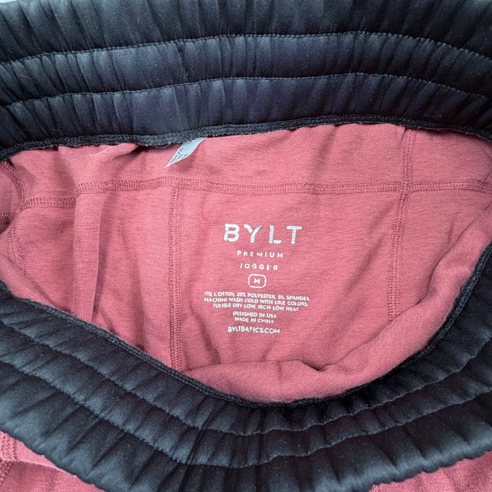 BYLT Premium Jogger Mens Medium Maroon Black Everyday Athletic Pants PREM JOG - Picture 7 of 11